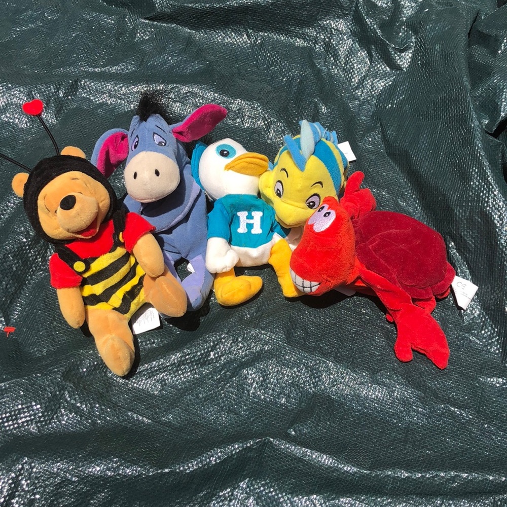 Set of vintage Disney beanie plush toys